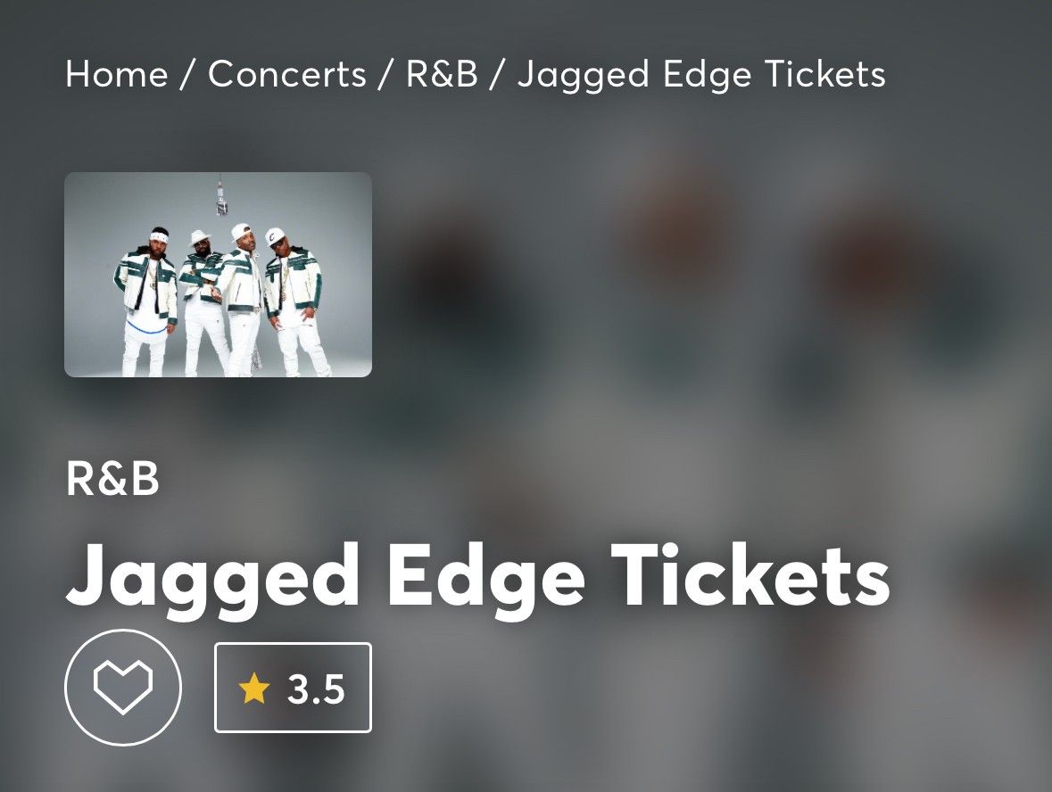 Jagged Edge R&B Concert SUNDAY NOV 9TH- Each Ticket Is $135