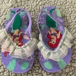 Disney Little Mermaid Toddler Flip Flops 7C