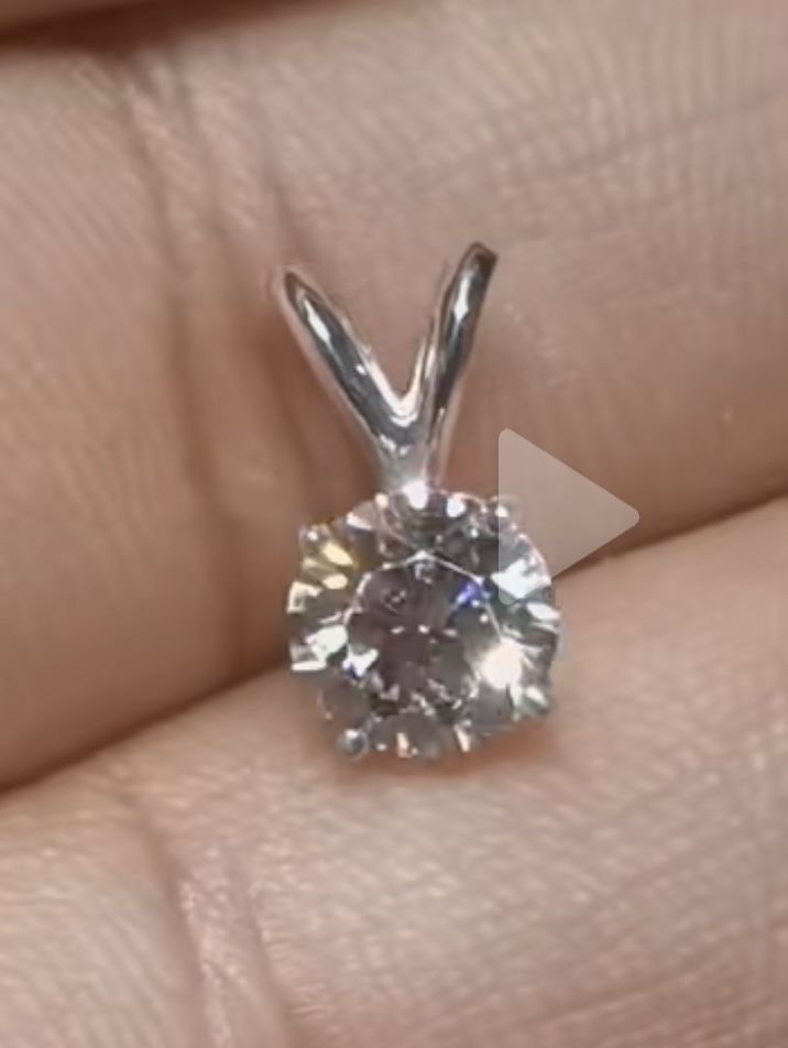 Beautiful Lab Cvd certified Vvs2 F Color 1ct Pendant Charm 14kt White Gold
