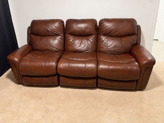 Brown leather couch
