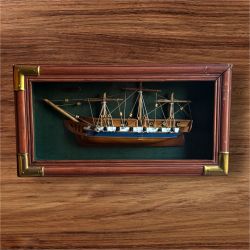 Framed 1812 Boat Miniature Replica 