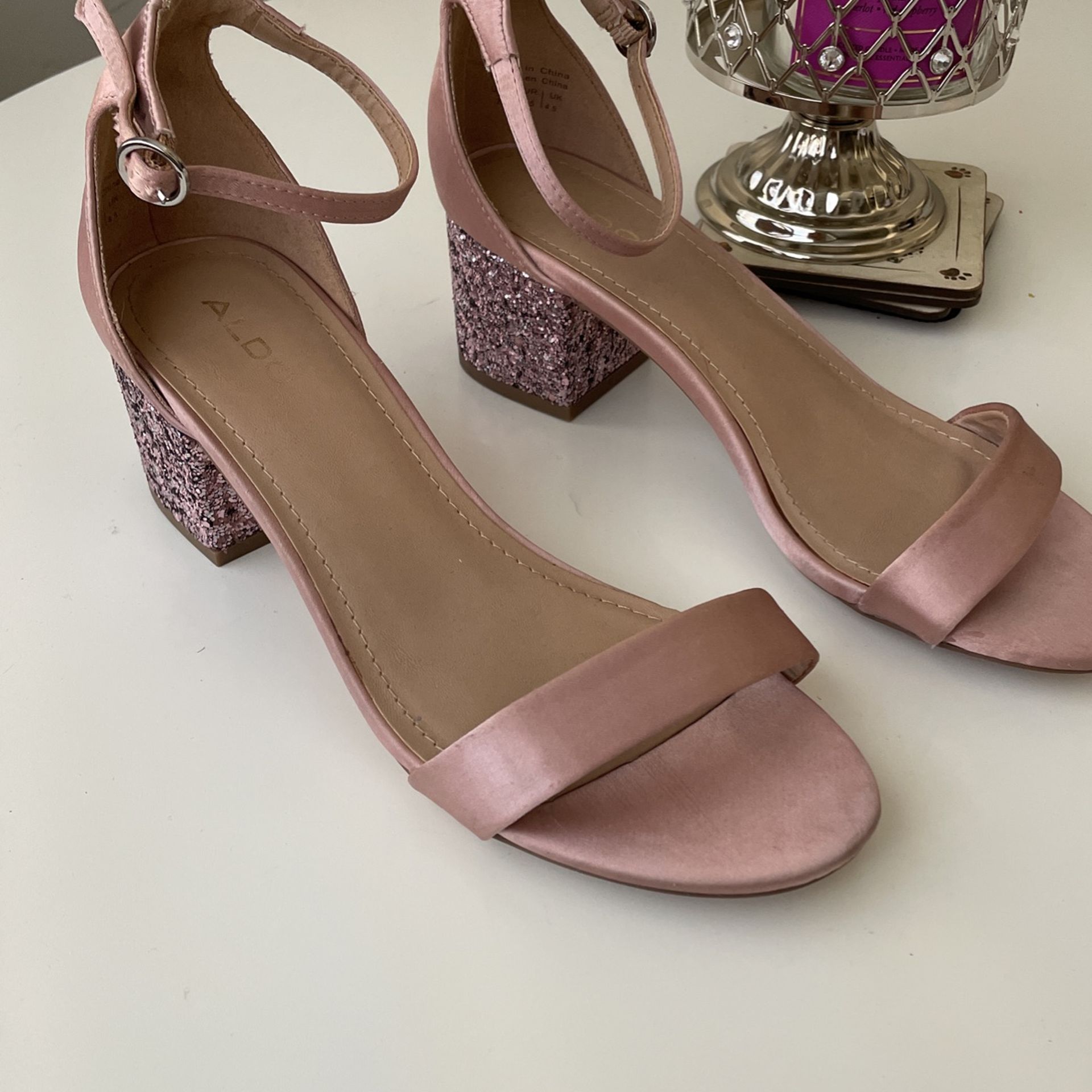 Aldo Glitter Shoes Light Pink Size 7 Good Condition 