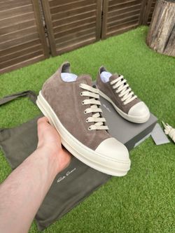 Rick Owens Suede Low Top Sneakers “Dust/Milk”