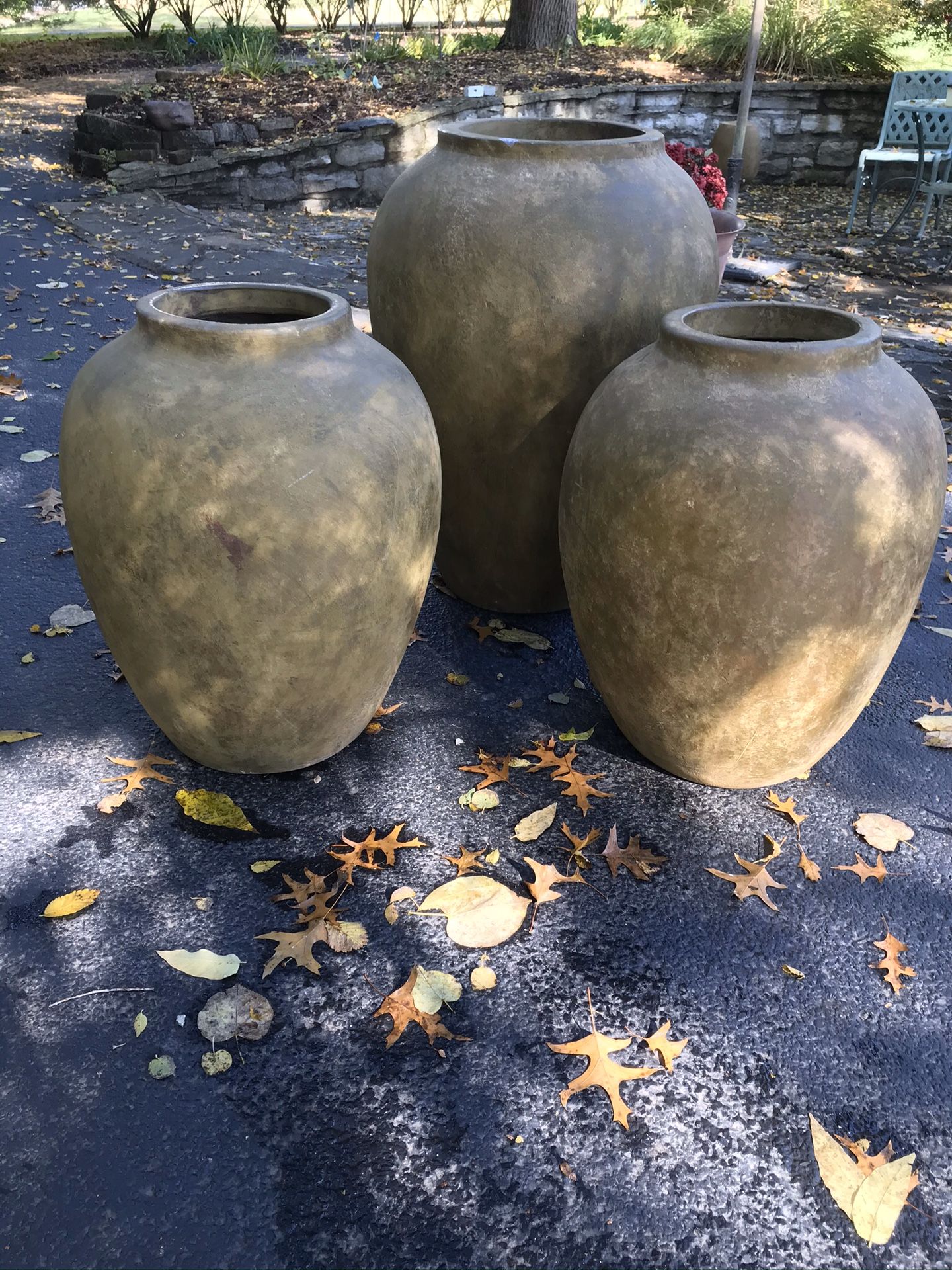 Large Tuscany type terracotta indoor/ outdoor vases