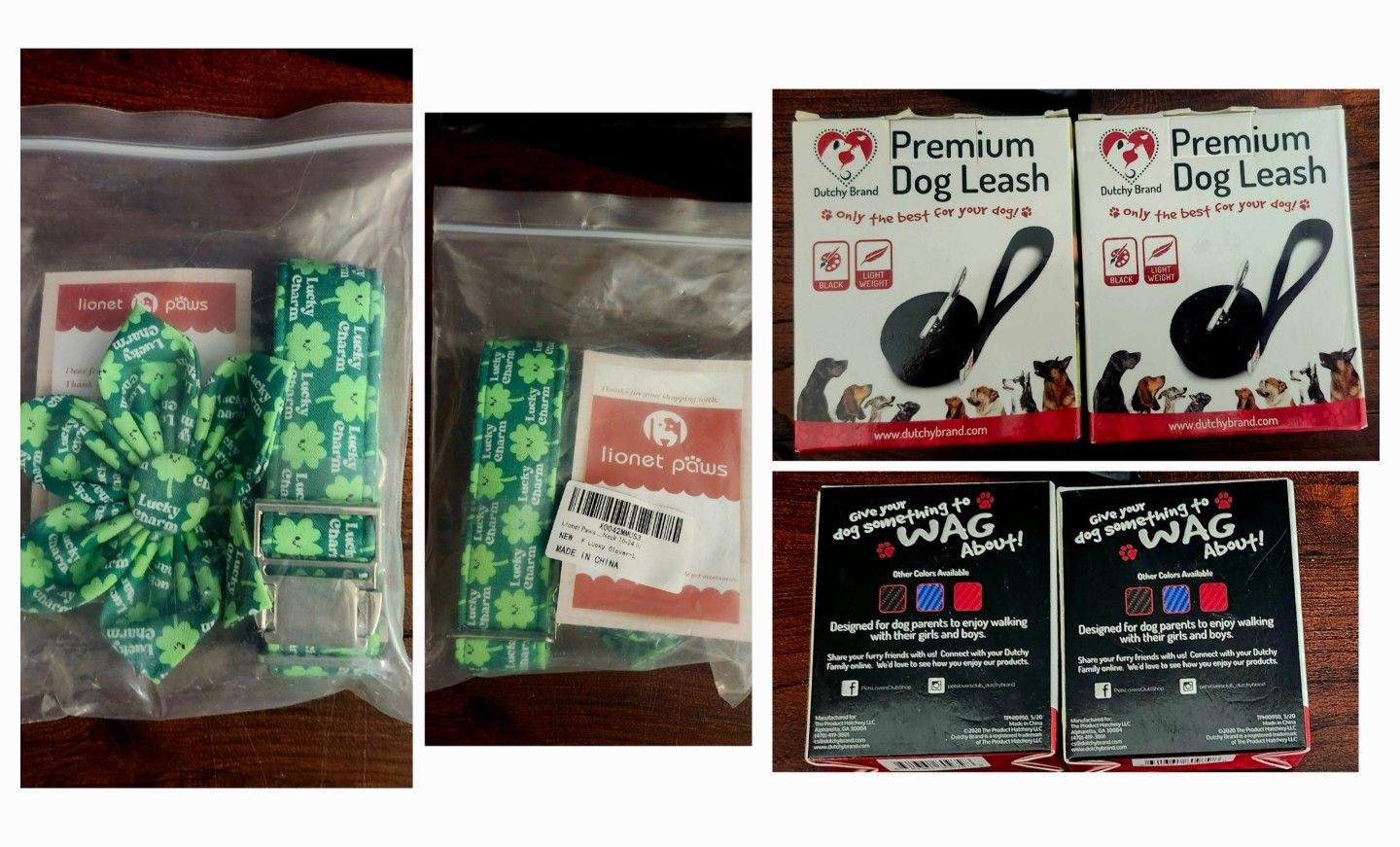 NEW- Lionet Paws St. Patrick's Day Clover Bow & Leash.
NEW- 2 Dutchy Brand Premium Dog Leashes.
I'm Asking $25 All 3 Leashes together.