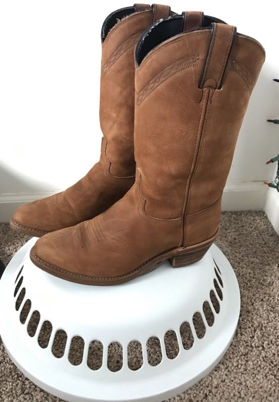 Brown cowboy boots