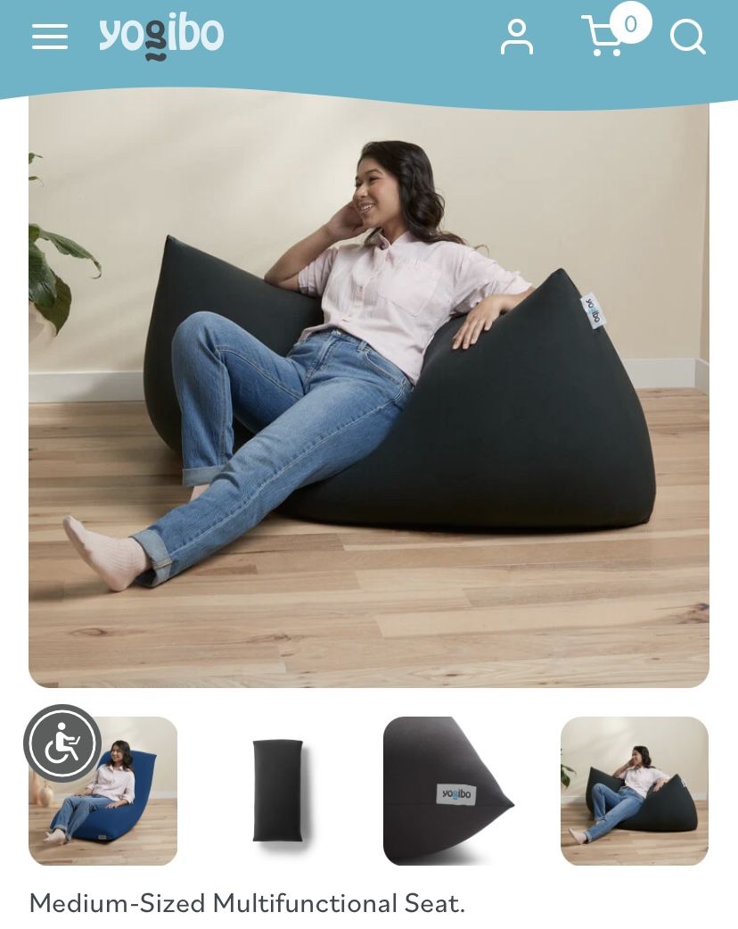 NEW Yogibo bean bag black 49"