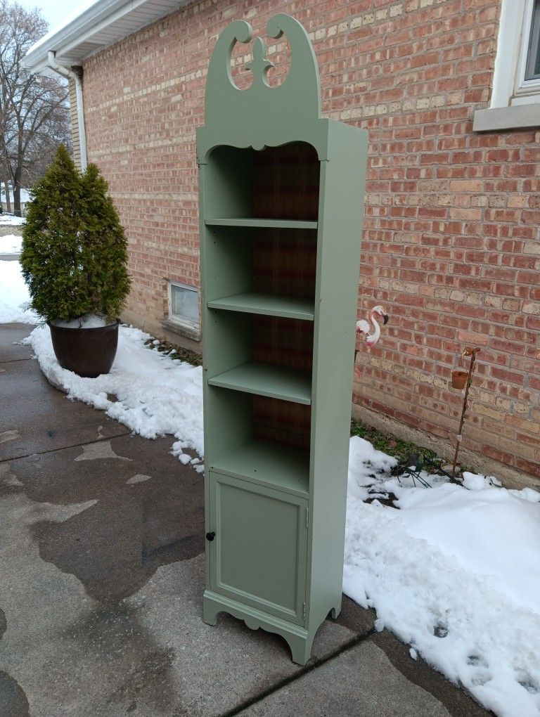 Vintage Wood Cabinet Shelf Organizer