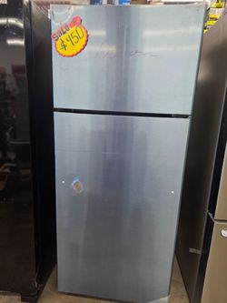GE 17.5 CU. FT. Stainless Steel Refrigerator – $450 –