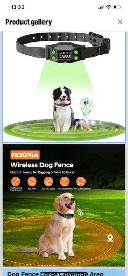 Wireless Dog Fence, GPS Dog Collar Fence System, Invisible Electric Fence for Dogs with 3 Warning Modes, Radius 25-999 Yards, IPX7 Waterproof/Recharge