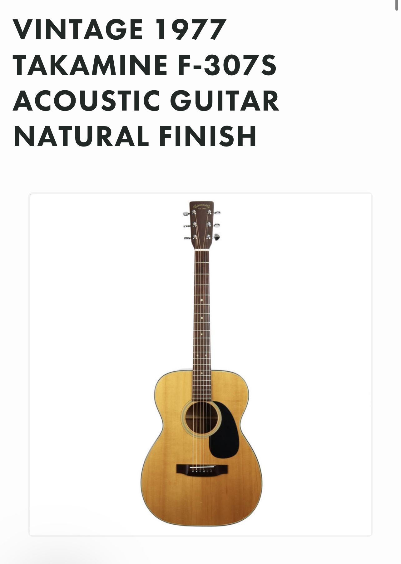 Takamine Vintage 1977 F-307S Acoustic