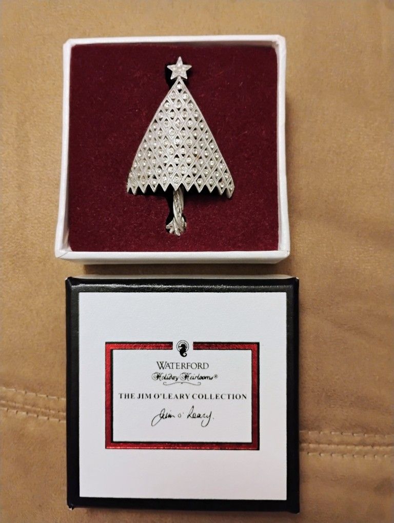 Waterford Christmas Tree Brooch Jewerly