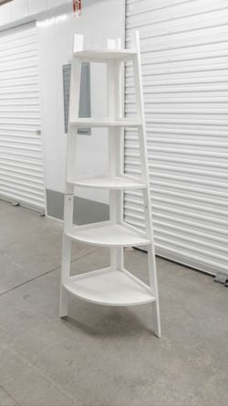 Modern White Corner Shelving Unit