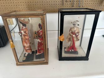 Vintage Nishi Japanese Torioi Dolls w/ original cases