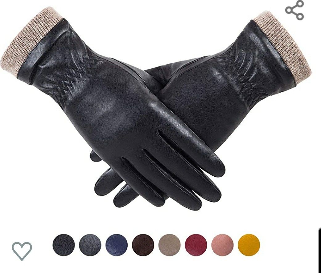 REDESS Winter Leather Gloves for Women, Wool Fleece Lined Warm Gloves, Touchscreen Texting Thick Thermal Snow Driving Gloves