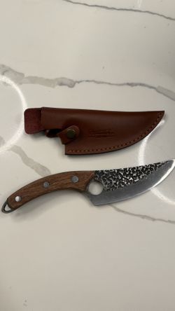 Huusk Kitchen Knife Chef Knife 5.8" 18/10 Stainless Steel Oak Wood Handle Japan