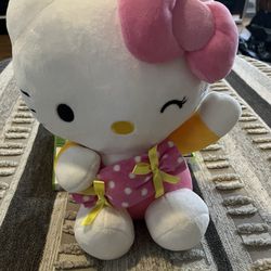 Hello Kitty winking holding Candy Sanrio Plush