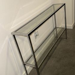 Silver Glass Console Table