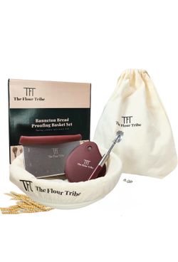 Cesta de prueba de pan Banneton: Suministros para hornear pan de masa madre, kit de inicio de masa madre, herramientas para hacer pan, conjunto de reg