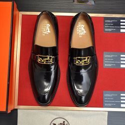 Hermes Men’s Leather Shoes With Box New D