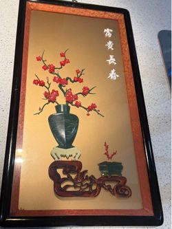 Vintage Chinese 3D Stone Art Shadow Boxes - Set of 3
