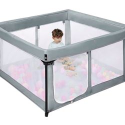 New In Carrying Case! Bend River Portable Baby Foldable Playpen (50”x50”) W/Padded Floor $40 (#929)