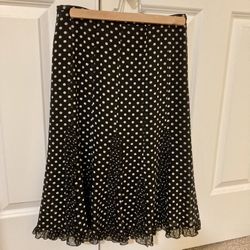 Black & White Polka Dotted Dressy Skirt 