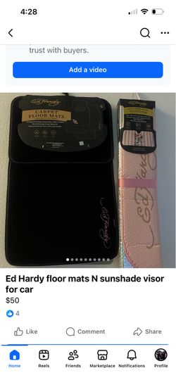 Ed Hardy floor mats N sunshade visor for car