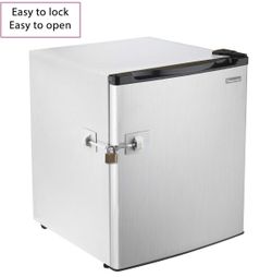 White outdoor + indoor refrigerator door lock with padlock