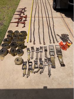 Chains binders/ 4” straps/ ratchets ￼