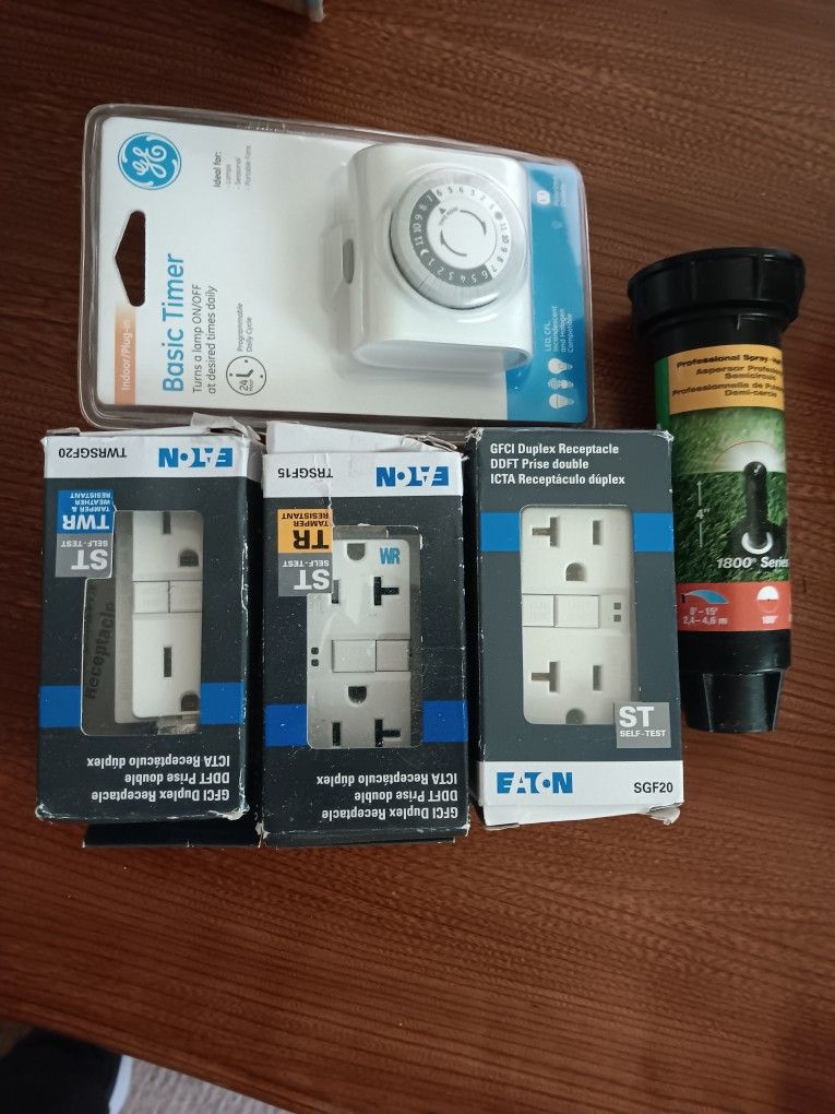 Electric Outlets Plugs Sprinkle Head.timer And Home Security Devices