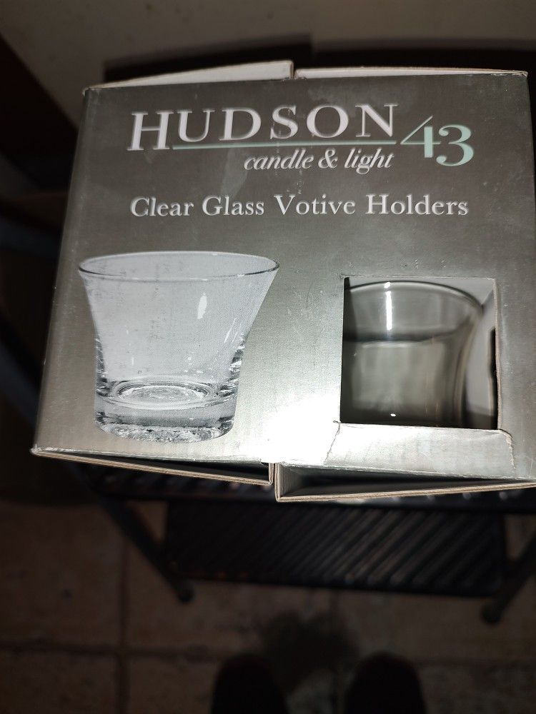 Glass Votive Holders-Set Of 12-Never Opened