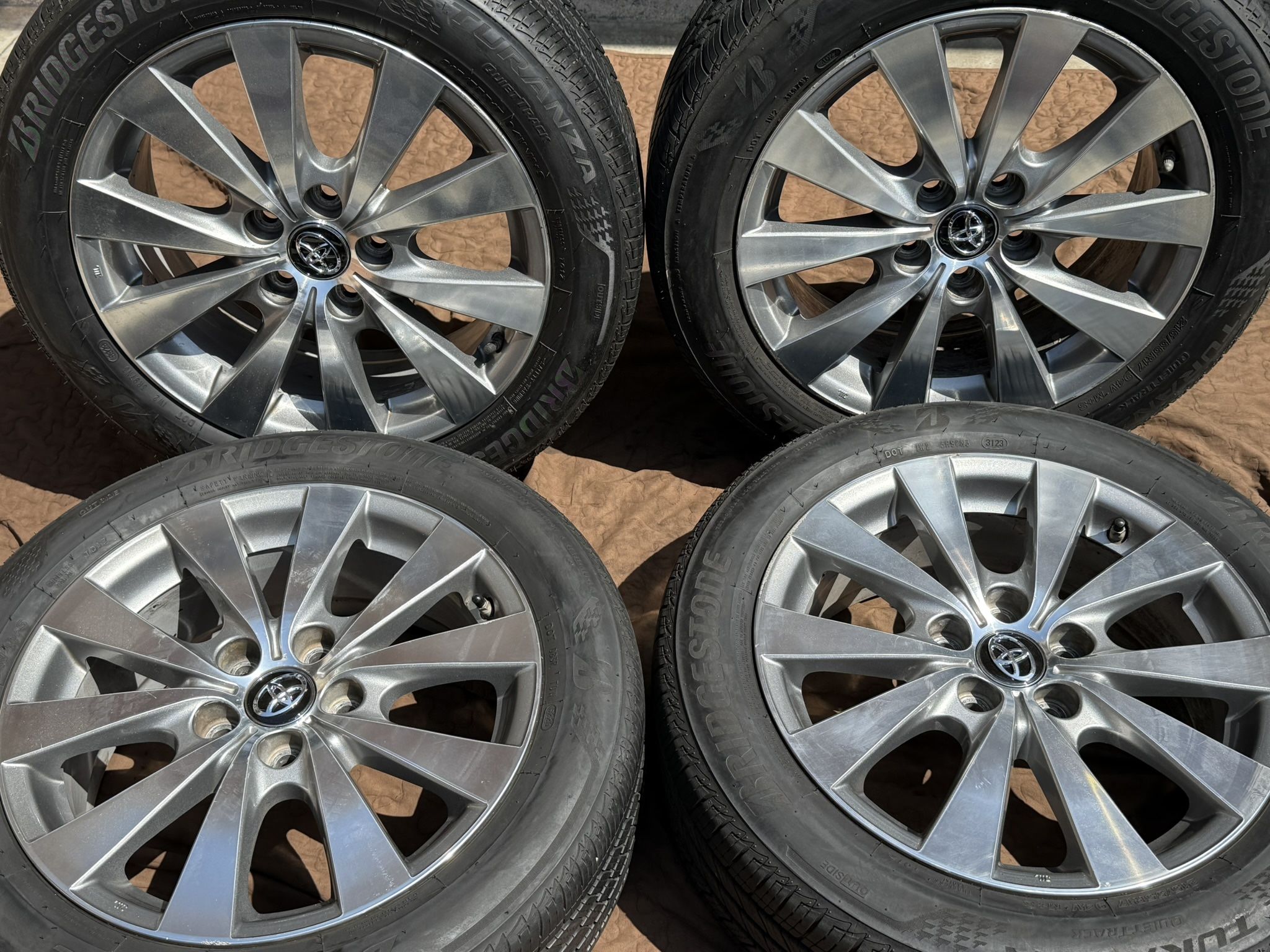 17” TOYOTA WHEELS BRIGESTONE TIRES 215/55/17