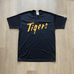 Men’s Vintage Thrifted Mizzou Tigers Baseball Basketball Sports Jersey In Black And Yellow