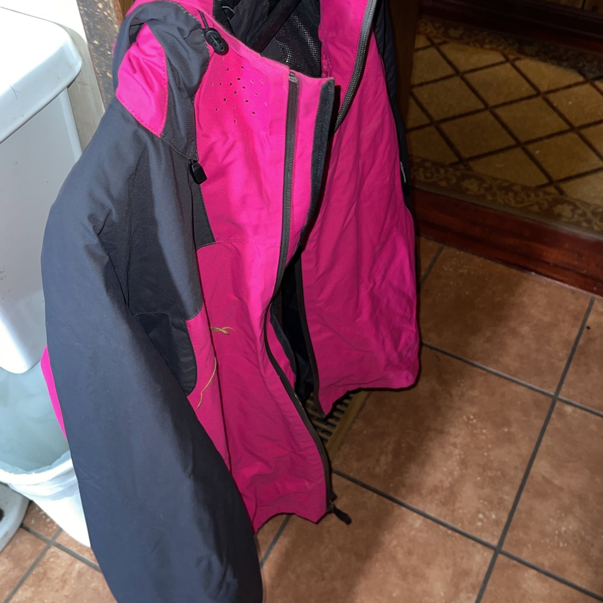 Red Hoodie Rain Coat For Men Size L