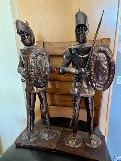 Pair 21 In. Copper Knights Suit Of Armor
