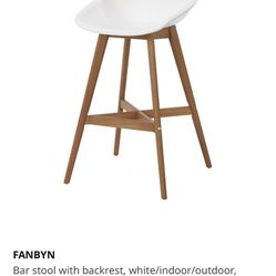 IKEA: FANBYN Bar stool with backrest, white/indoor/outdoor,