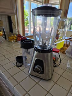 Blender glass jar and plastic cup