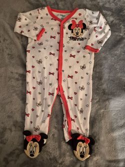 NEW! Disney Baby, Minnie Mouse, Footed Sleeper, 6-9  Mo