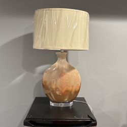 Ceramic Lamp W/ Lucite Base
