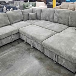 New Sleeper Sectional Couch With Storage / Free Delivery 
