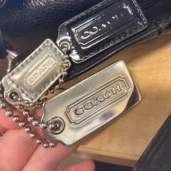 Coach Purse Tags , Authentic Leather And Sterling Silver 