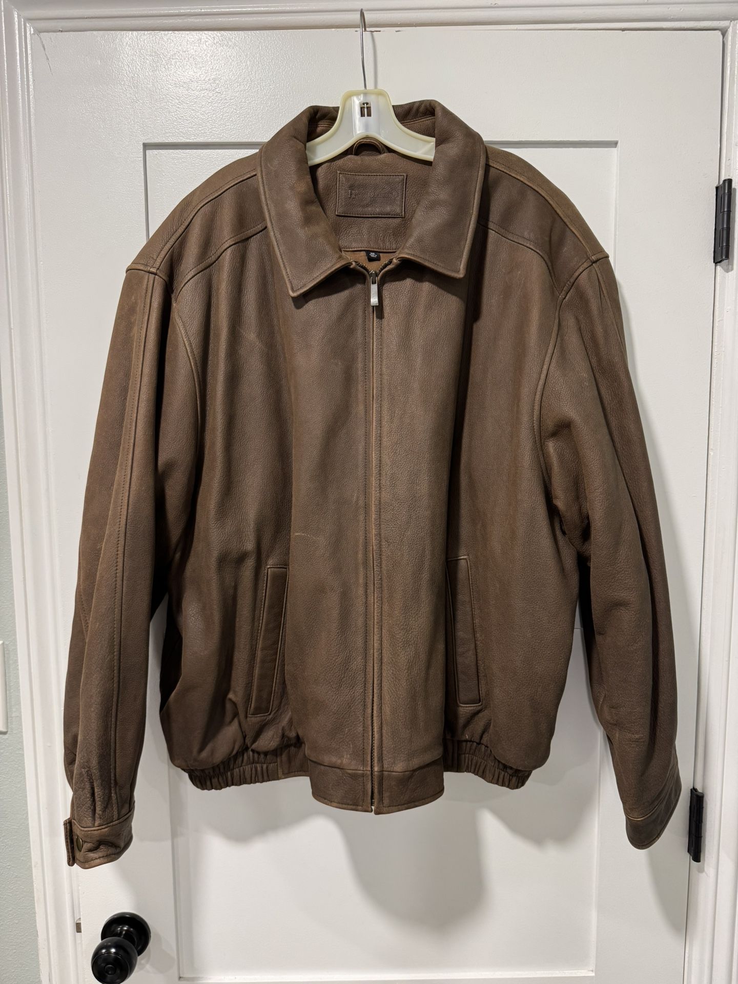 Croft & Barrow Men’s Smooth Brown Genuine Leather Jacket Size 2XL