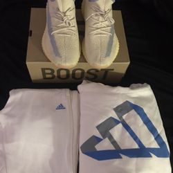 Yeezy 350 Boost “Linen” w/ Adidas Sweatsuit 