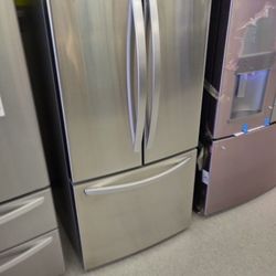 LG STAINLESS STEEL APARTMENT SIZE REFRIGERATOR OPEN BOX ITEM RTN