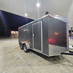 Trailer 7x14+2ft v Nose, "one"owner" "2025" Pulls Like new  clean documentation in hand ✋️ READ Description FIRST, LEA PRIMERO.