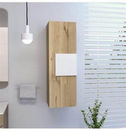 New assembled Medicine Cabinet Single Door 3 Shelves in Light Oak/White