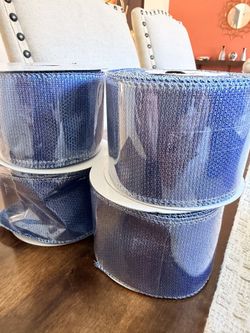 Denim Blue Wired Ribbon