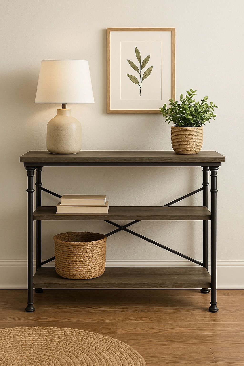 Console Table With Shelves 🟤