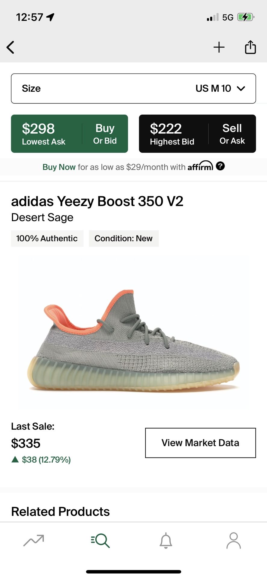 Yeezy Boost 350 V2 Size 10